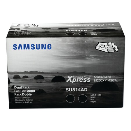 Samsung MLT-D111S (SU814AD) Toner, 1,000 Page-Yield, Black, PK2 SU814AD